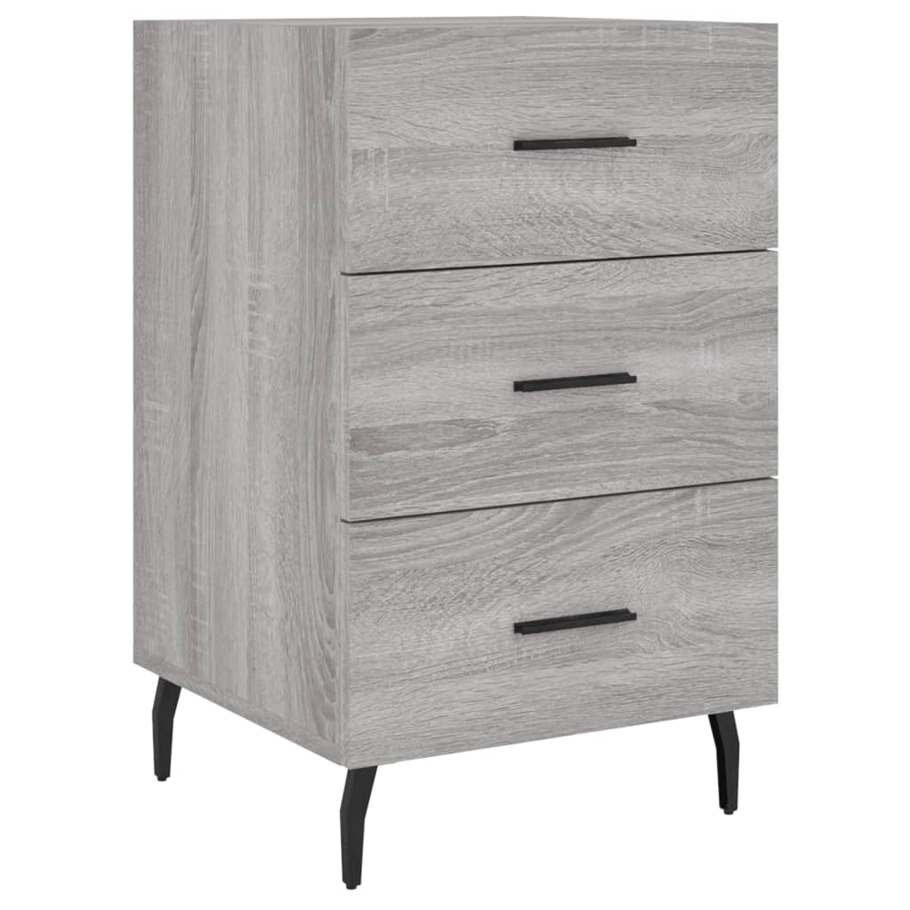 vidaXL Bedside Cabinet Grey Sonoma 40x40x66 cm Engineered Wood 2