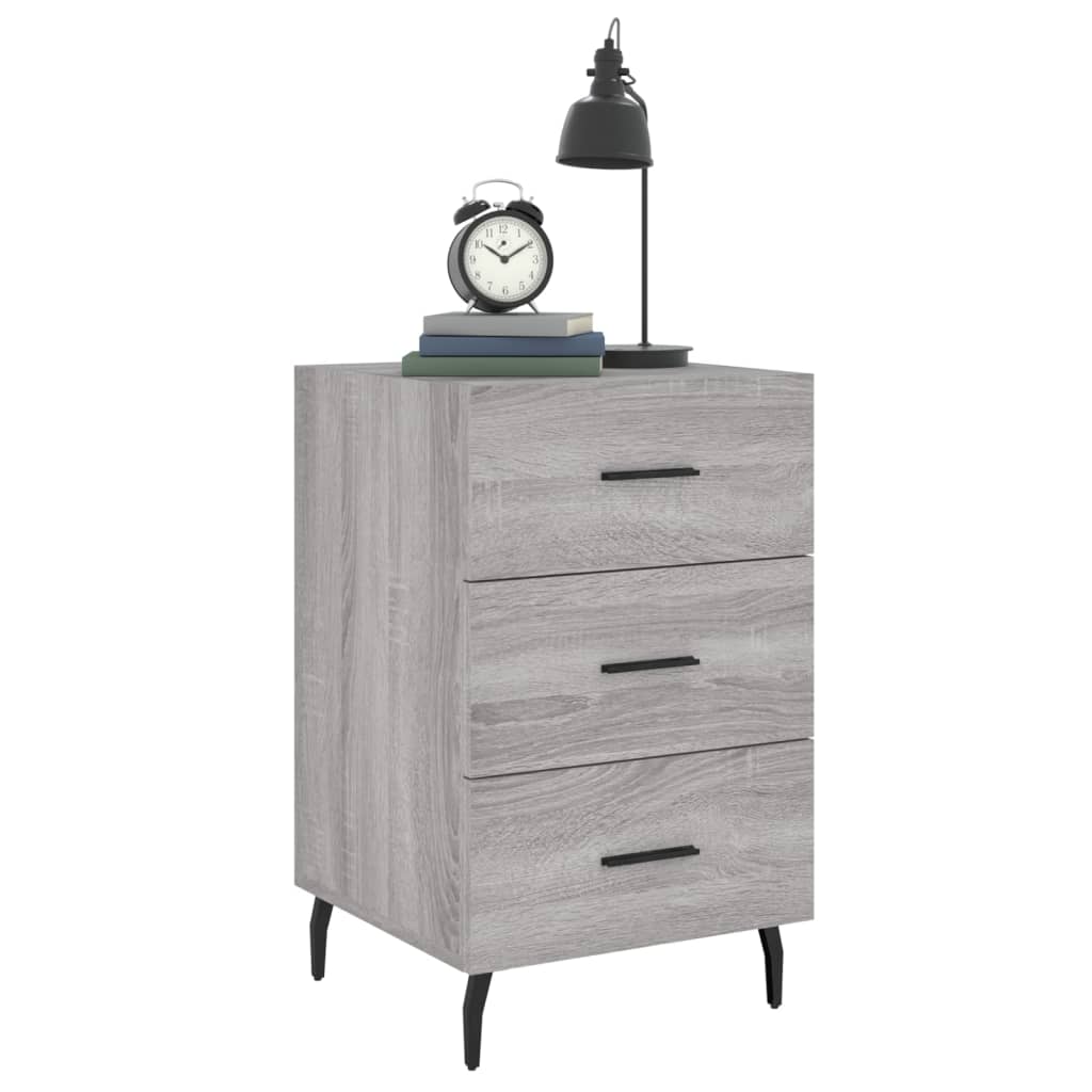 vidaXL Bedside Cabinet Grey Sonoma 40x40x66 cm Engineered Wood 3