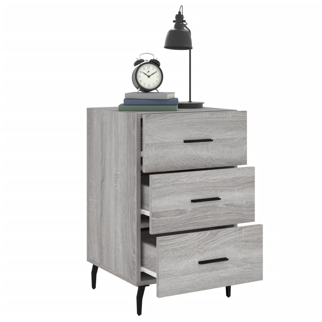 vidaXL Bedside Cabinet Grey Sonoma 40x40x66 cm Engineered Wood 4