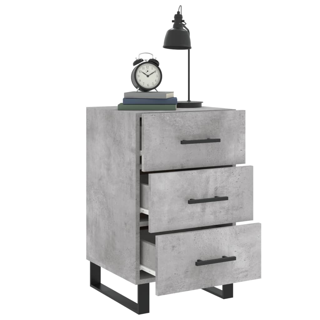 vidaXL Bedside Cabinet Concrete Grey 40x40x66 cm Engineered Wood 4