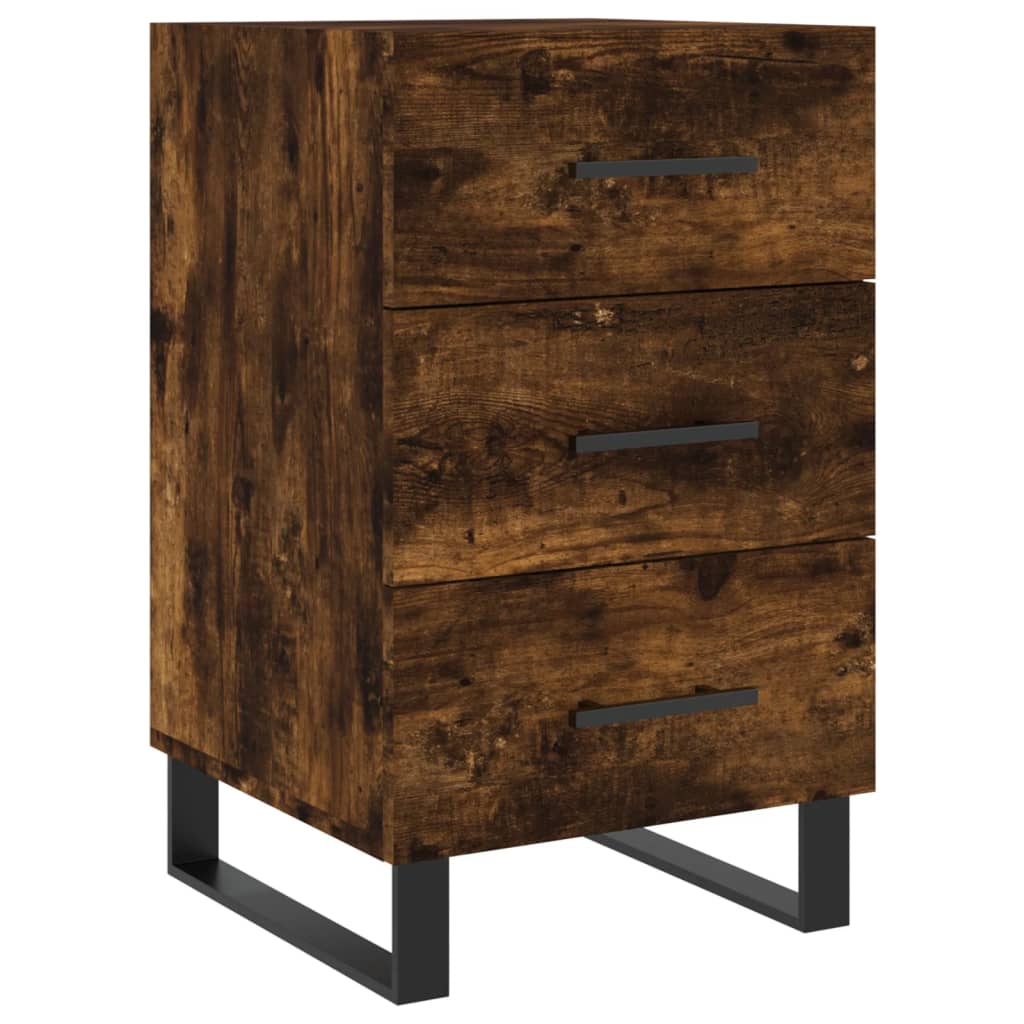 vidaXL Bedside Cabinet Smoked Oak 40x40x66 cm Engineered Wood 2