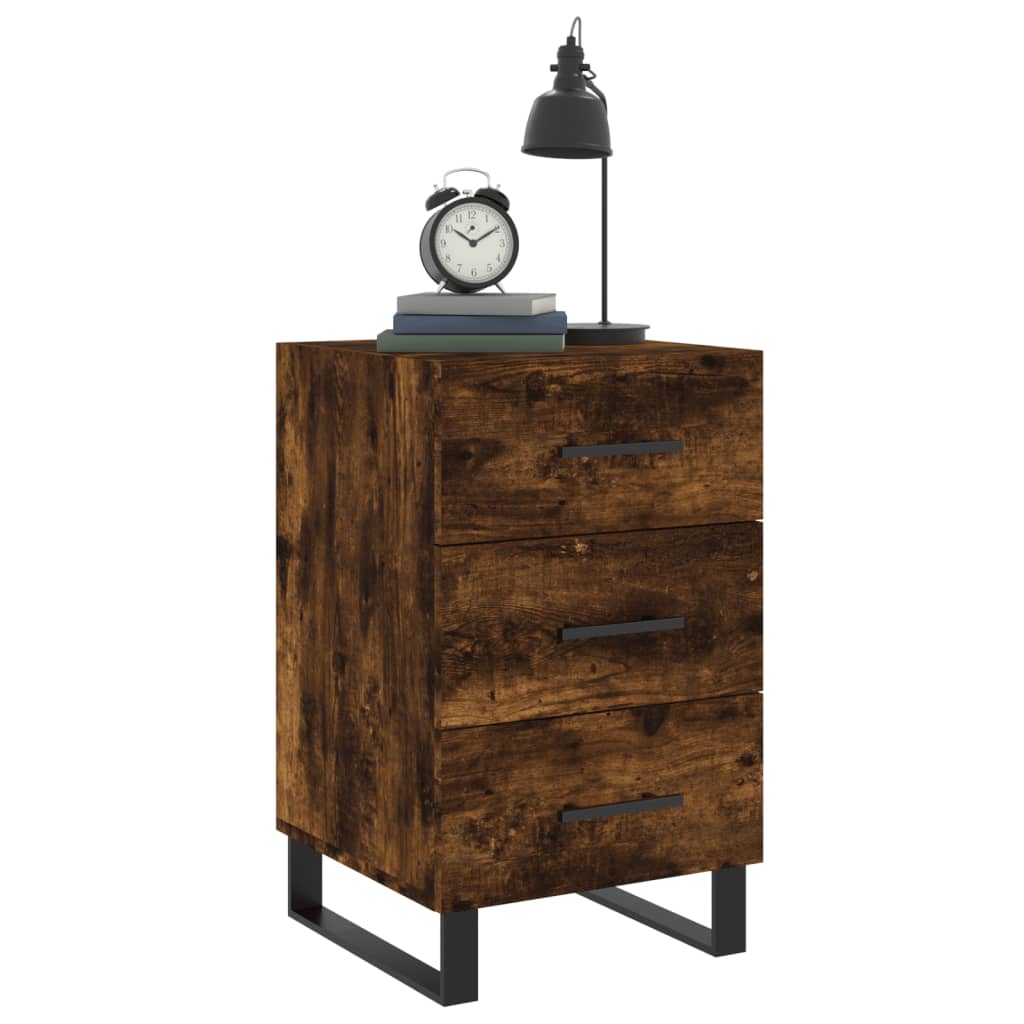 vidaXL Bedside Cabinet Smoked Oak 40x40x66 cm Engineered Wood 3