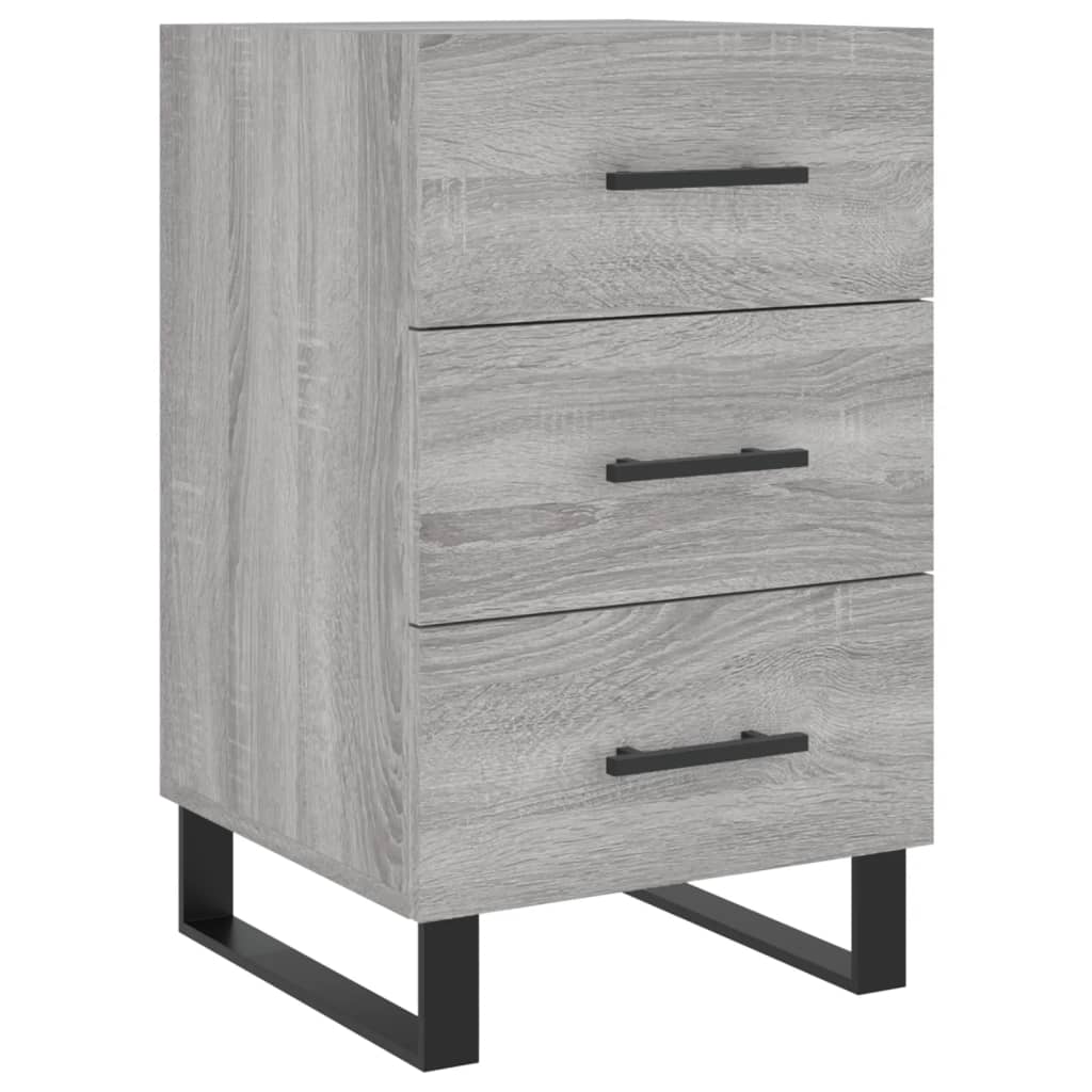 vidaXL Bedside Cabinet Grey Sonoma 40x40x66 cm Engineered Wood 2