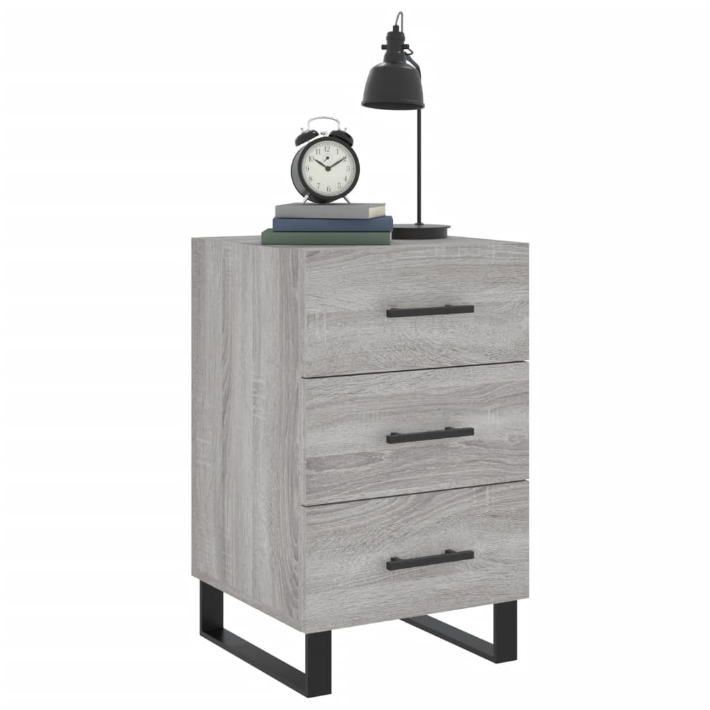 vidaXL Bedside Cabinet Grey Sonoma 40x40x66 cm Engineered Wood 3