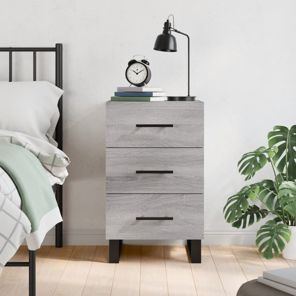 vidaXL Bedside Cabinet Grey Sonoma 40x40x66 cm Engineered Wood 1