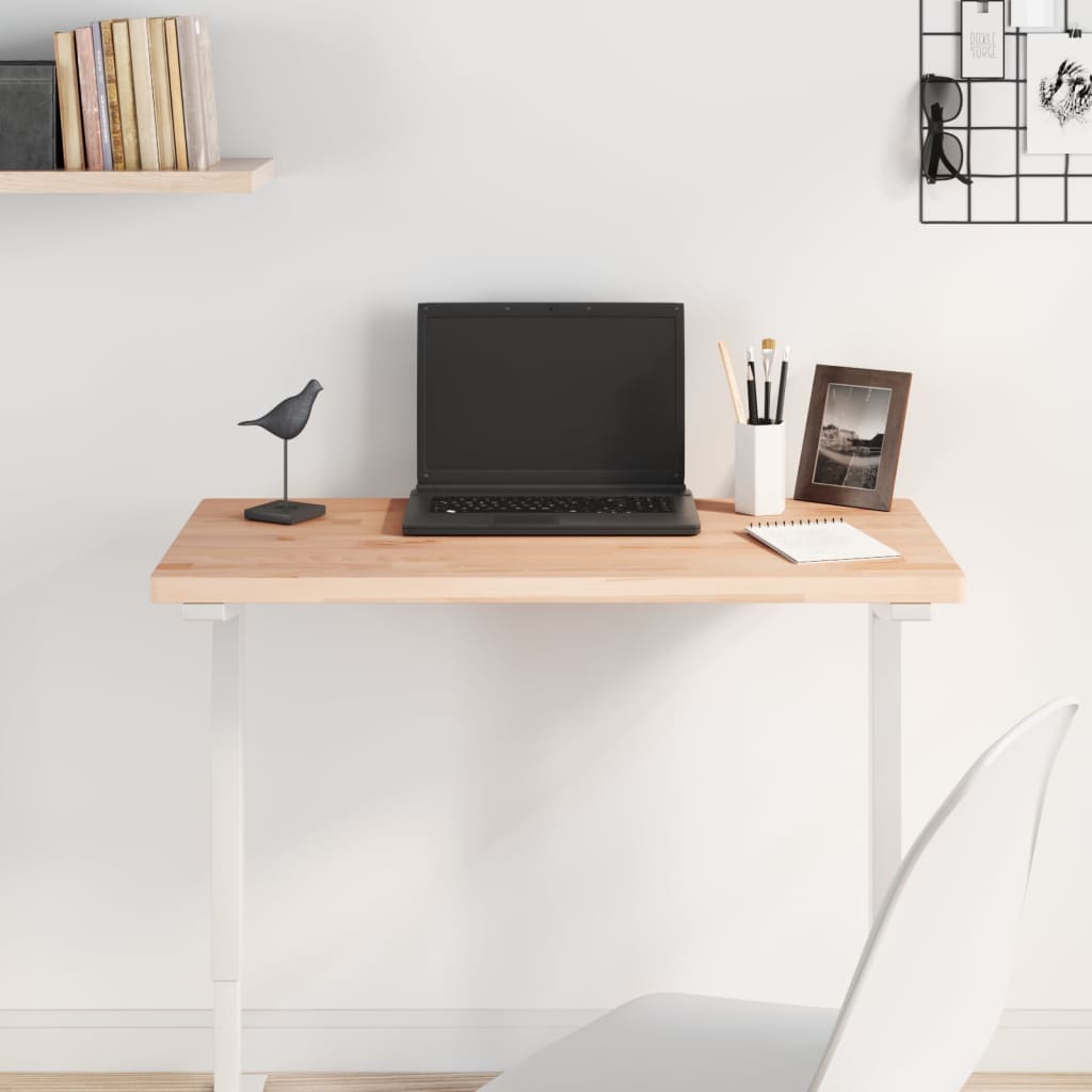 vidaXL Table Top Rectangular Solid Wood Beech Natural