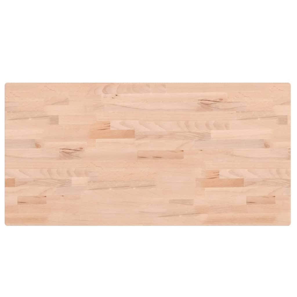 Table Top Rectangular Solid Wood Beech Natural 100 cm 2.5 cm 50 cm