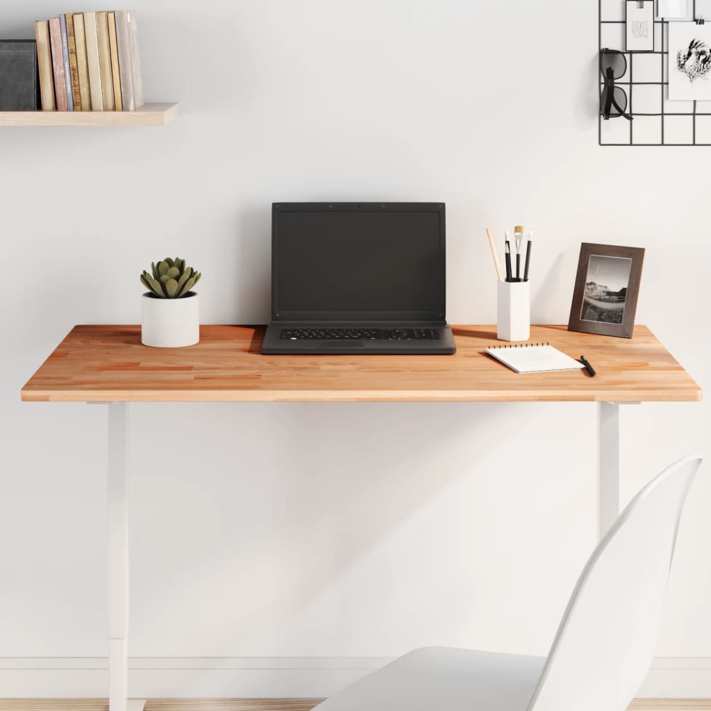 Table Top Rectangular Solid Wood Beech Brown 100 cm 1.5 cm 60 cm