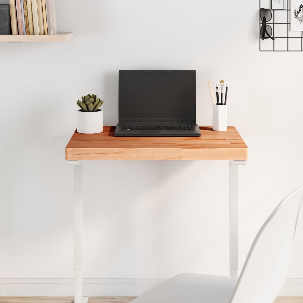 vidaXL Table Top 60x40x4 cm Rectangular Solid Wood Beech 1