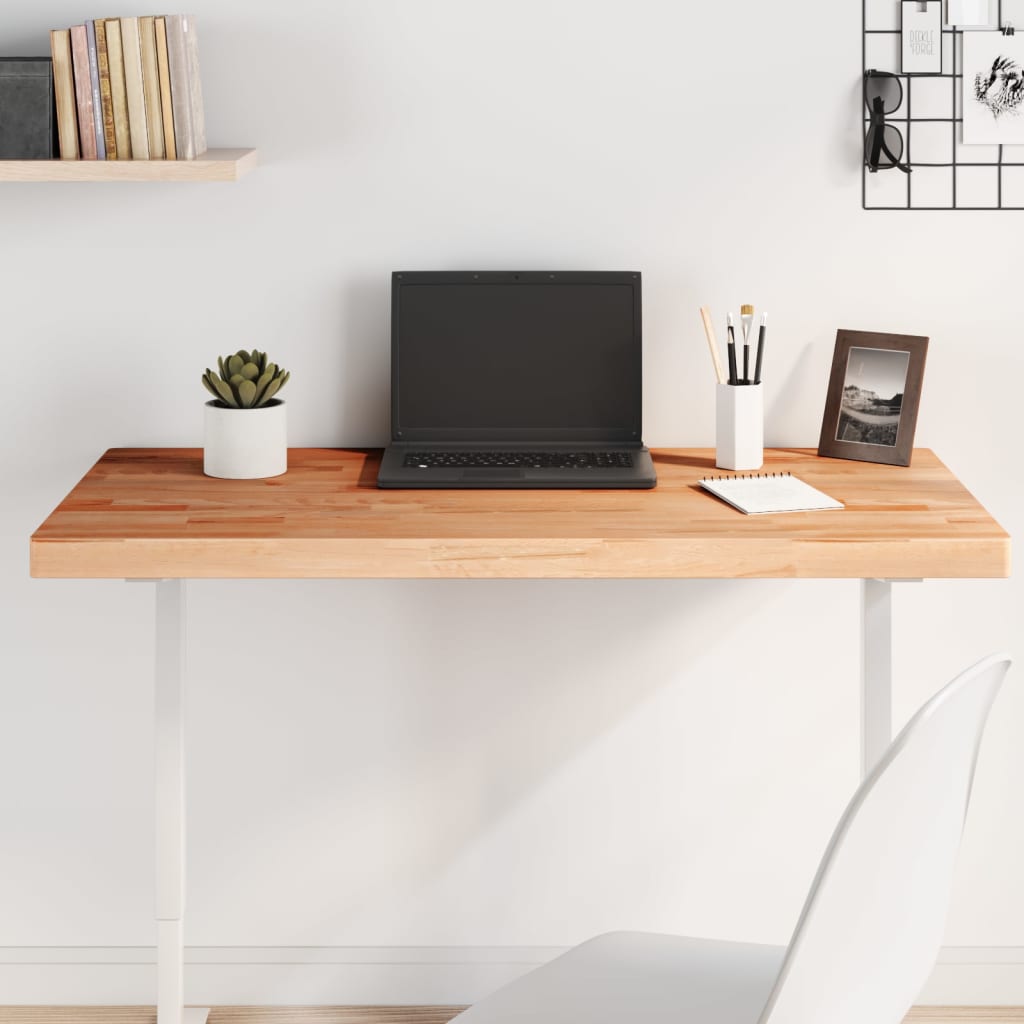 vidaXL Table Top Rectangular Solid Wood Beech Brown