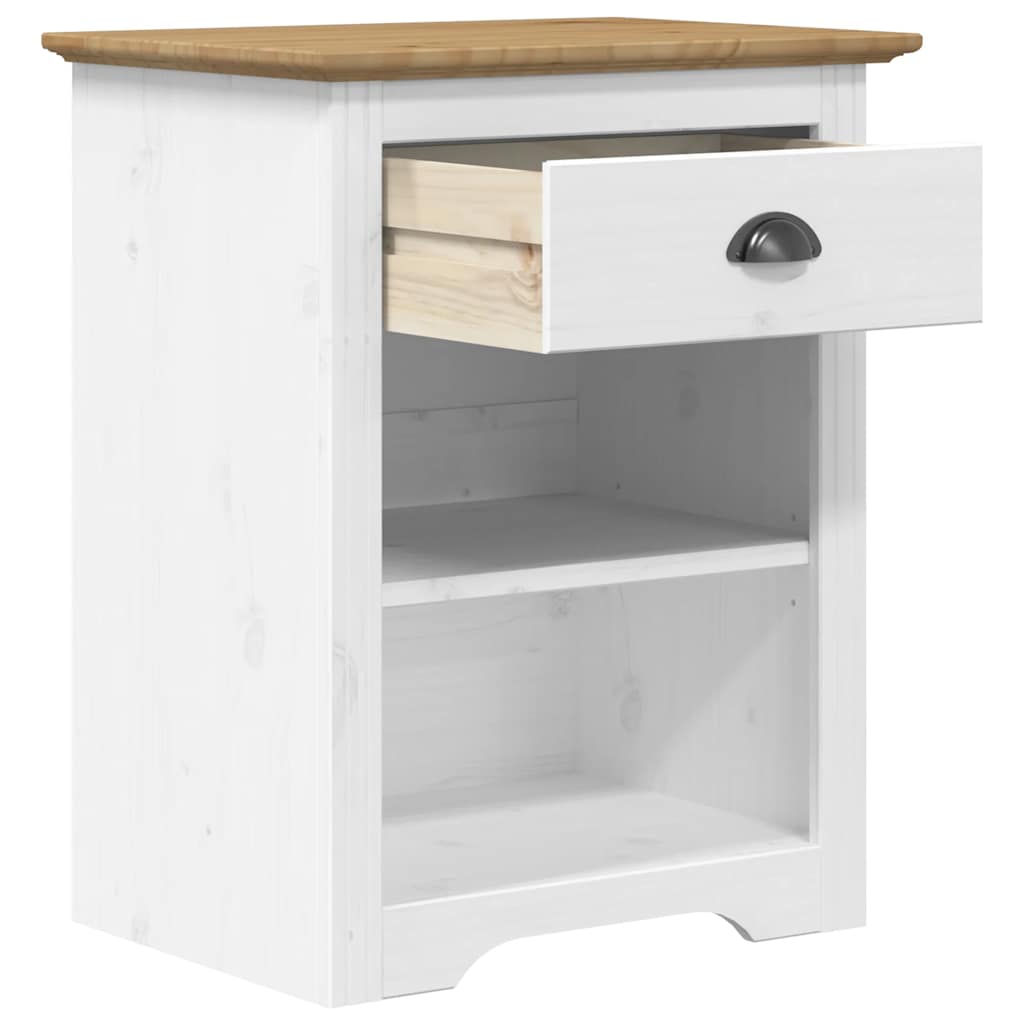 vidaXL Bedside Cabinet BODO Brown 53x38.5x66 cm Solid Wood Pine 4