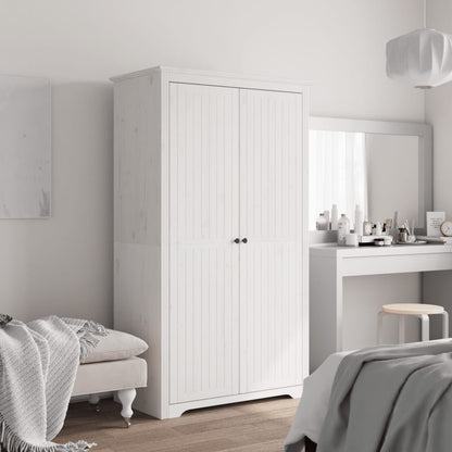 vidaXL Wardrobe "BODO" White 99x53,5x173 cm Solid Wood Pine 1