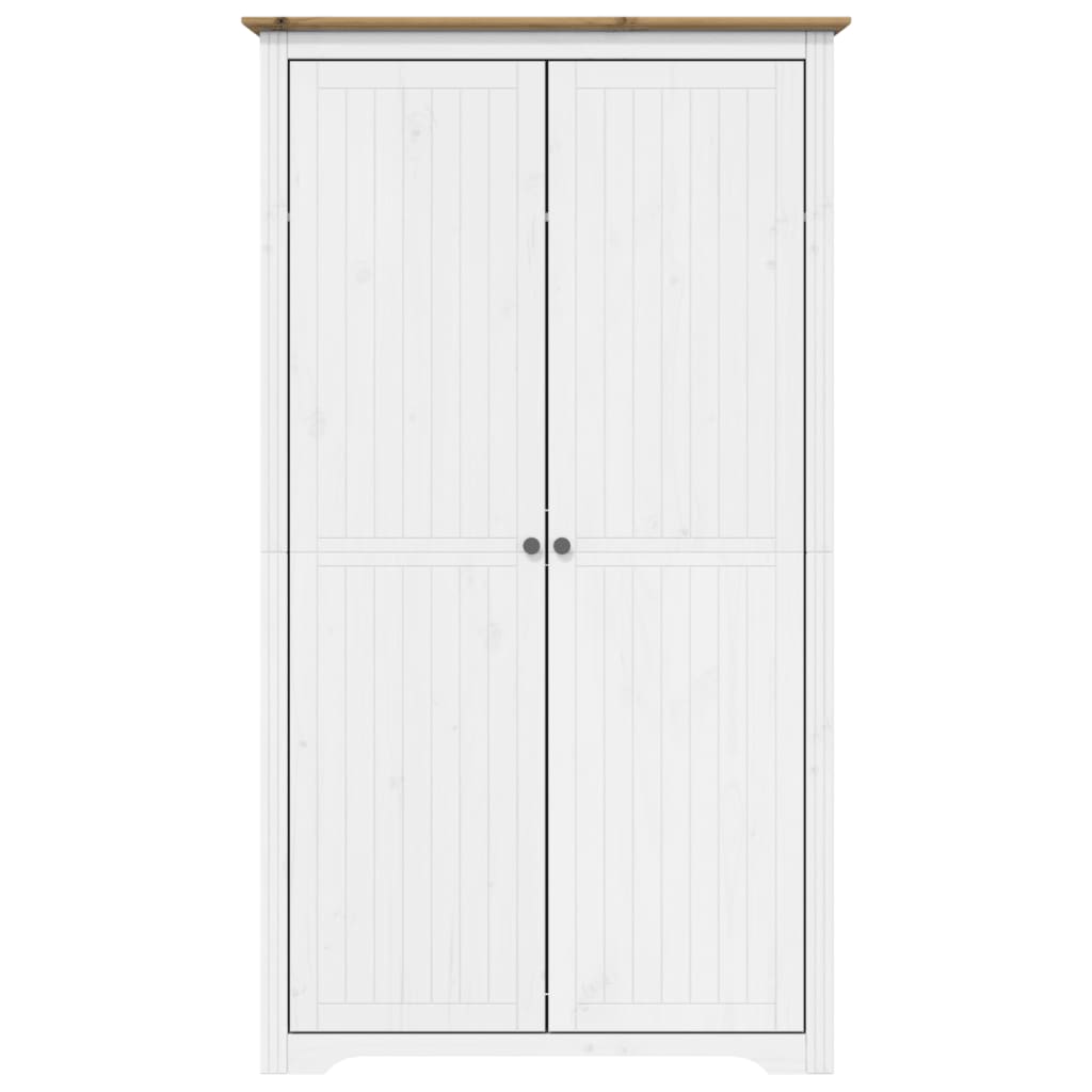 vidaXL Wardrobe "BODO" White and Brown 99x53,5x173 cm Solid Wood Pine 3