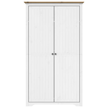 vidaXL Wardrobe "BODO" White and Brown 99x53,5x173 cm Solid Wood Pine 3