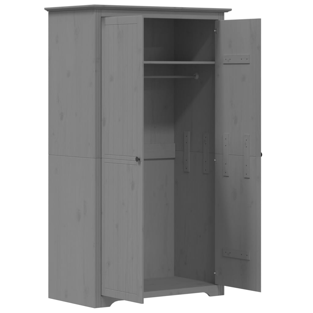 vidaXL Wardrobe "BODO" Grey 99x53,5x173 cm Solid Wood Pine 4