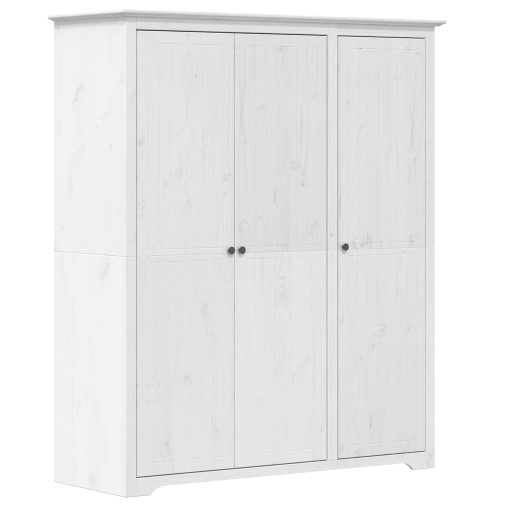 vidaXL Wardrobe "BODO" White 146x53,5x173 cm Solid Wood Pine 2