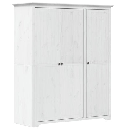 vidaXL Wardrobe "BODO" White 146x53,5x173 cm Solid Wood Pine 2