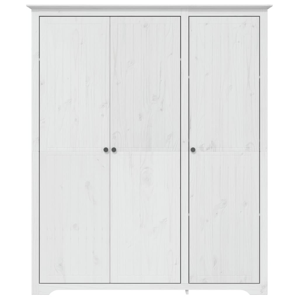 vidaXL Wardrobe "BODO" White 146x53,5x173 cm Solid Wood Pine 3