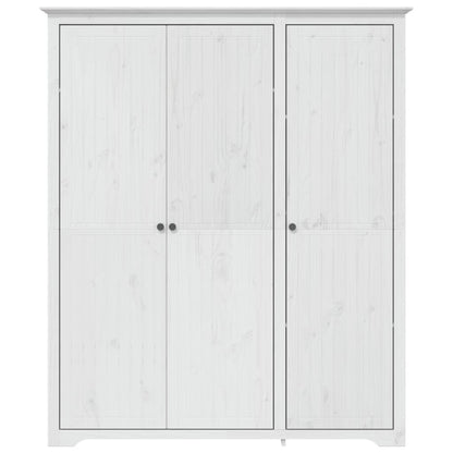 vidaXL Wardrobe "BODO" White 146x53,5x173 cm Solid Wood Pine 3