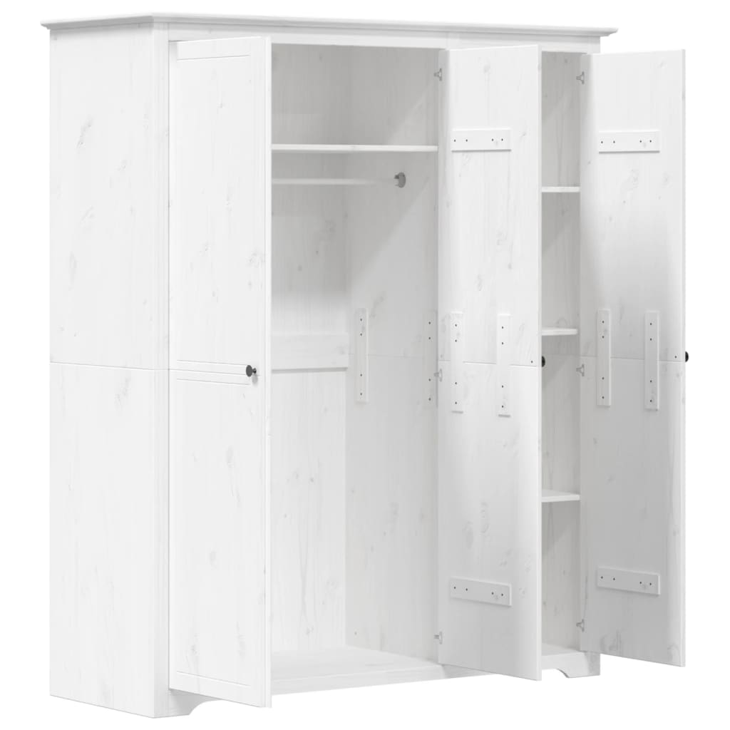vidaXL Wardrobe "BODO" White 146x53,5x173 cm Solid Wood Pine 4