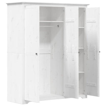 vidaXL Wardrobe "BODO" White 146x53,5x173 cm Solid Wood Pine 4
