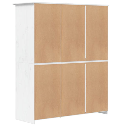 vidaXL Wardrobe "BODO" White 146x53,5x173 cm Solid Wood Pine 6