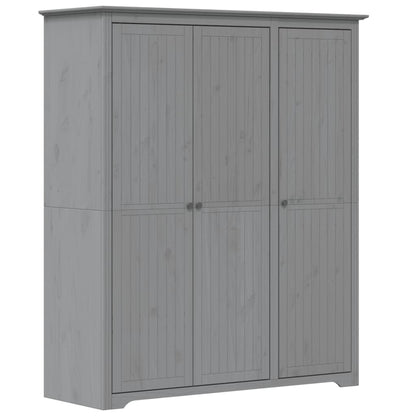 vidaXL Wardrobe "BODO" Grey 146x53,5x173 cm Solid Wood Pine 2