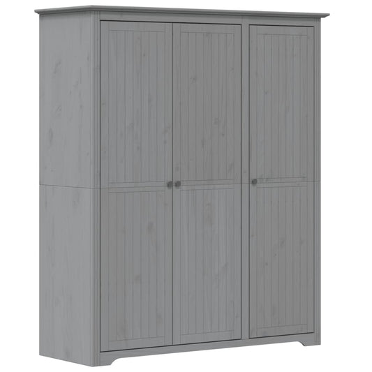vidaXL Wardrobe "BODO" Grey 146x53,5x173 cm Solid Wood Pine 2
