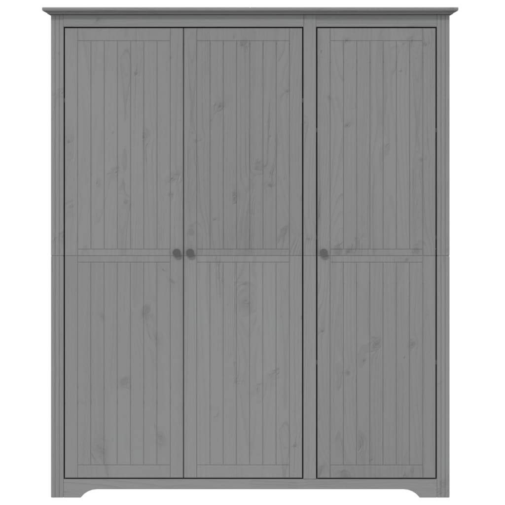 vidaXL Wardrobe "BODO" Grey 146x53,5x173 cm Solid Wood Pine 3