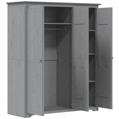 vidaXL Wardrobe "BODO" Grey 146x53,5x173 cm Solid Wood Pine 4