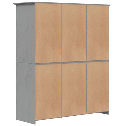 vidaXL Wardrobe "BODO" Grey 146x53,5x173 cm Solid Wood Pine 6