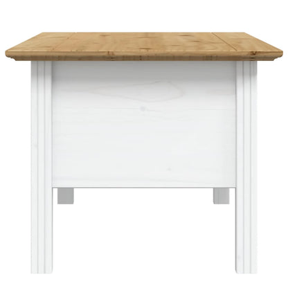 vidaXL Coffee Table BODO White and Brown 100x55x45 cm Solid Wood Pine 5