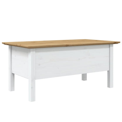 vidaXL Coffee Table BODO White and Brown 100x55x45 cm Solid Wood Pine 6