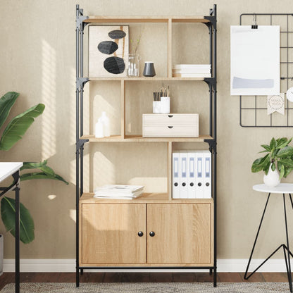 vidaXL Bookcase with Door 44.5x30x154.5 cm Engineered Wood