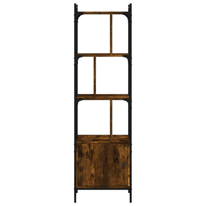 vidaXL Bookcase with Door Smoked Oak 44.5x30x154.5 cm Engineered Wood 4