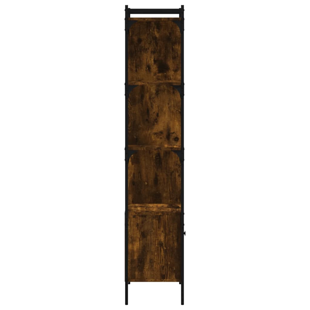 vidaXL Bookcase with Door Smoked Oak 44.5x30x154.5 cm Engineered Wood 5