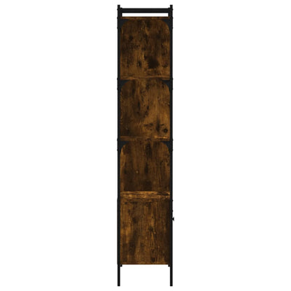vidaXL Bookcase with Door Smoked Oak 44.5x30x154.5 cm Engineered Wood 5