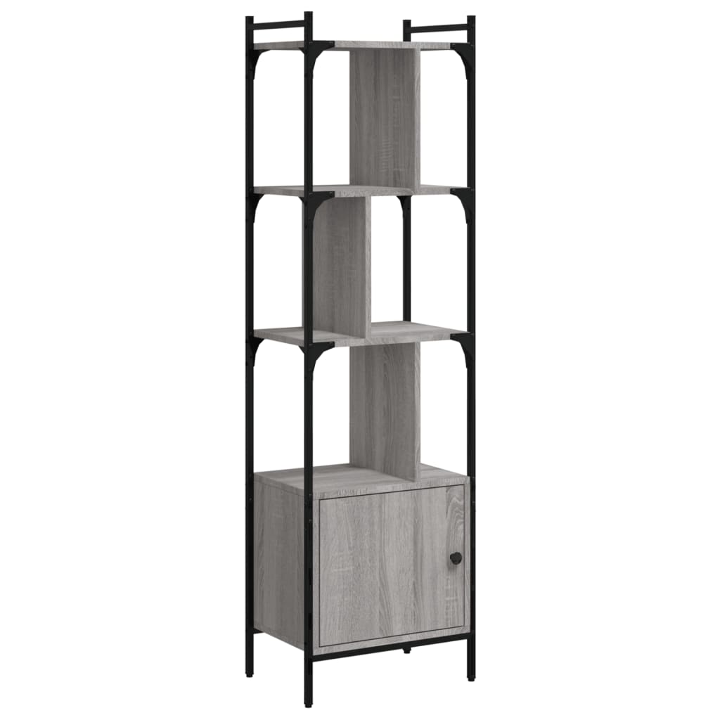 vidaXL Bookcase with Door Grey Sonoma 44.5x30x154.5 cm Engineered Wood 2