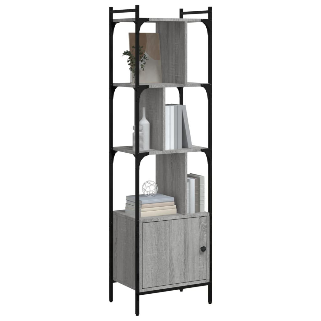 vidaXL Bookcase with Door Grey Sonoma 44.5x30x154.5 cm Engineered Wood 3