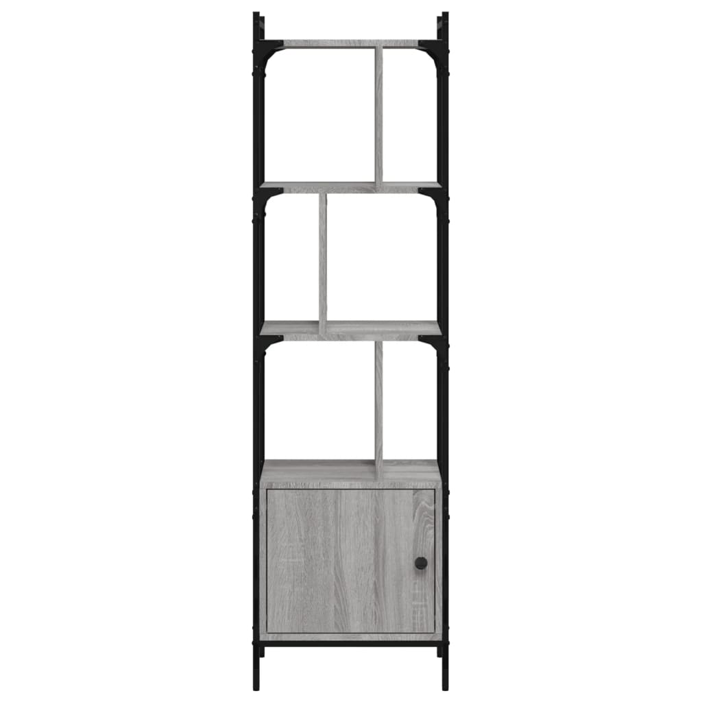 vidaXL Bookcase with Door Grey Sonoma 44.5x30x154.5 cm Engineered Wood 4