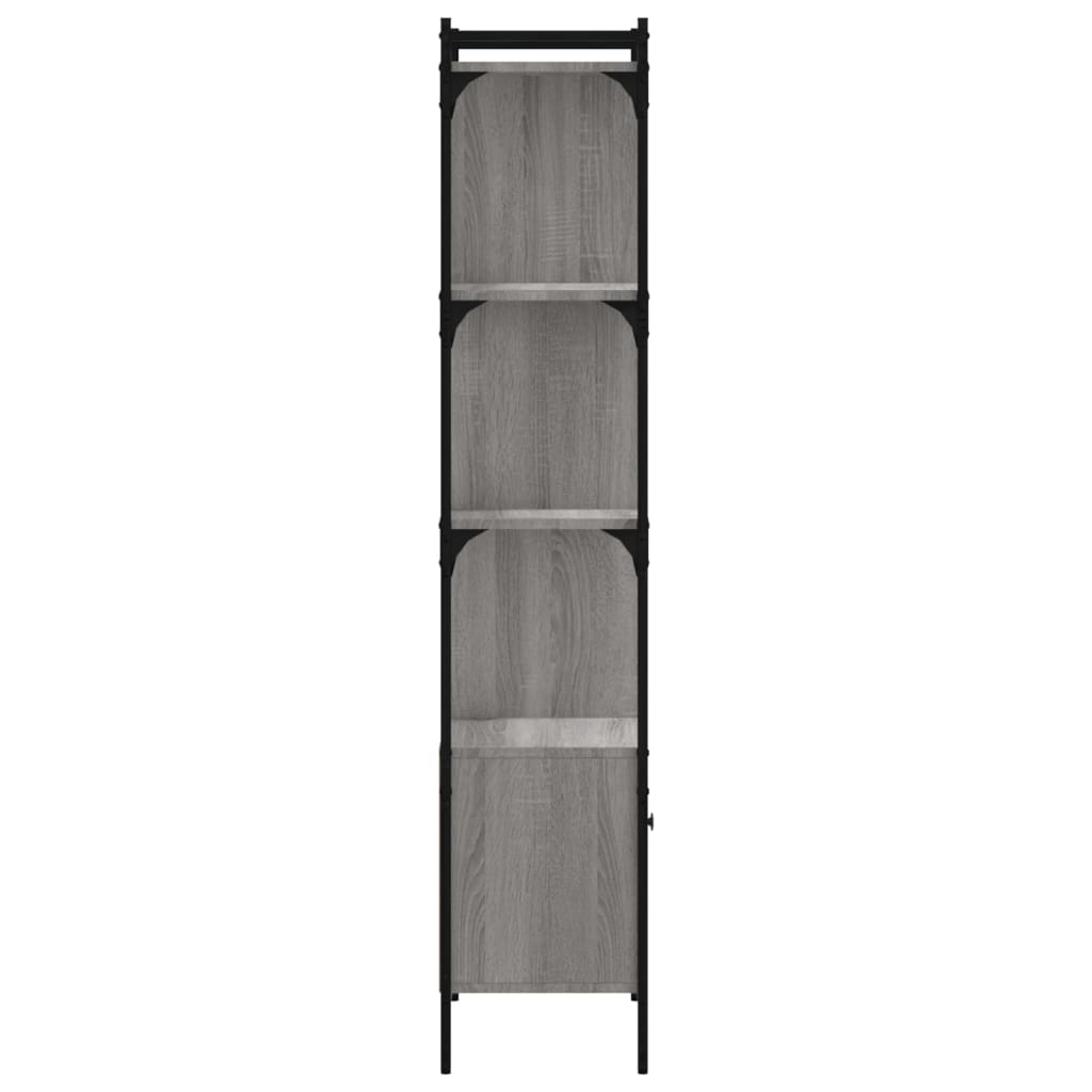 vidaXL Bookcase with Door Grey Sonoma 44.5x30x154.5 cm Engineered Wood 5