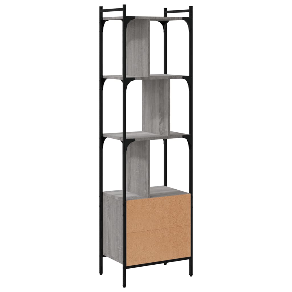 vidaXL Bookcase with Door Grey Sonoma 44.5x30x154.5 cm Engineered Wood 6