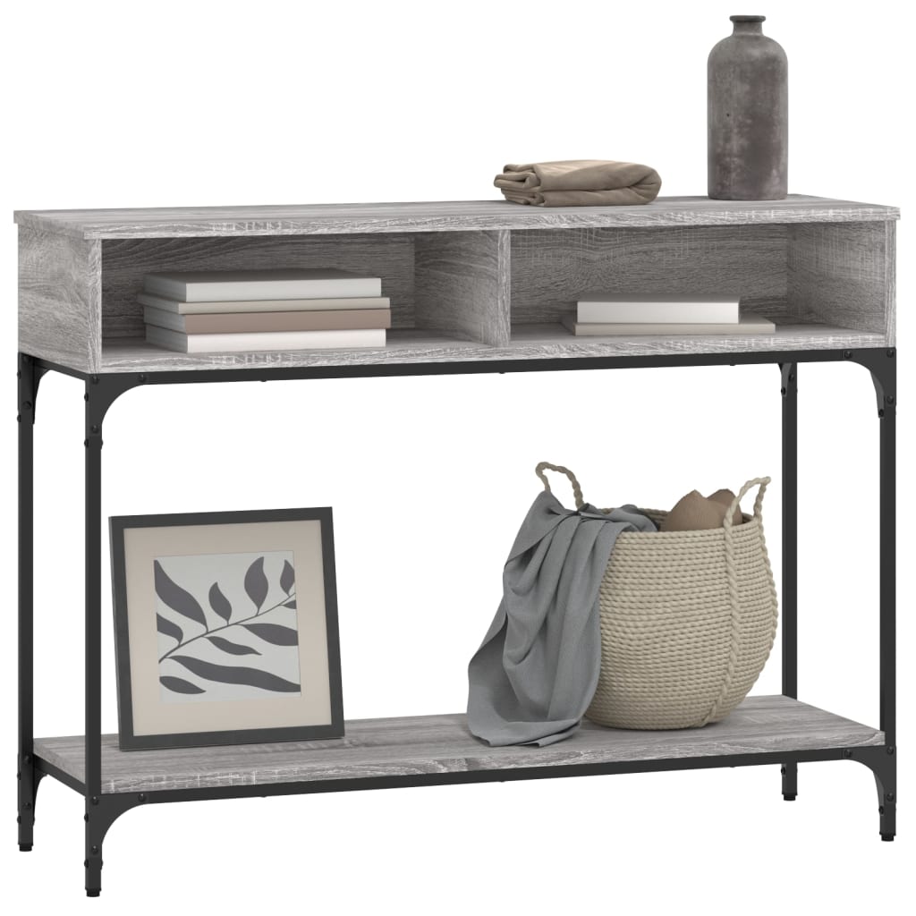 vidaXL Console Table Grey Sonoma 100x30.5x75 cm Engineered Wood 3