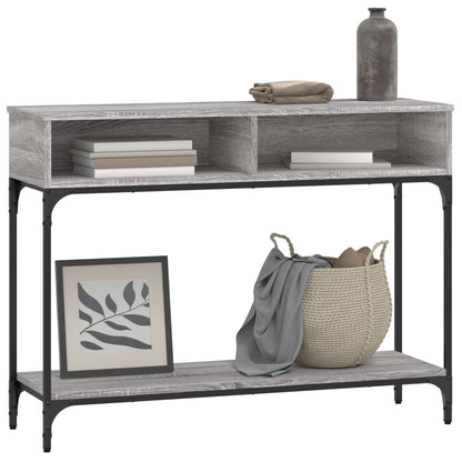 vidaXL Console Table Grey Sonoma 100x30.5x75 cm Engineered Wood 3