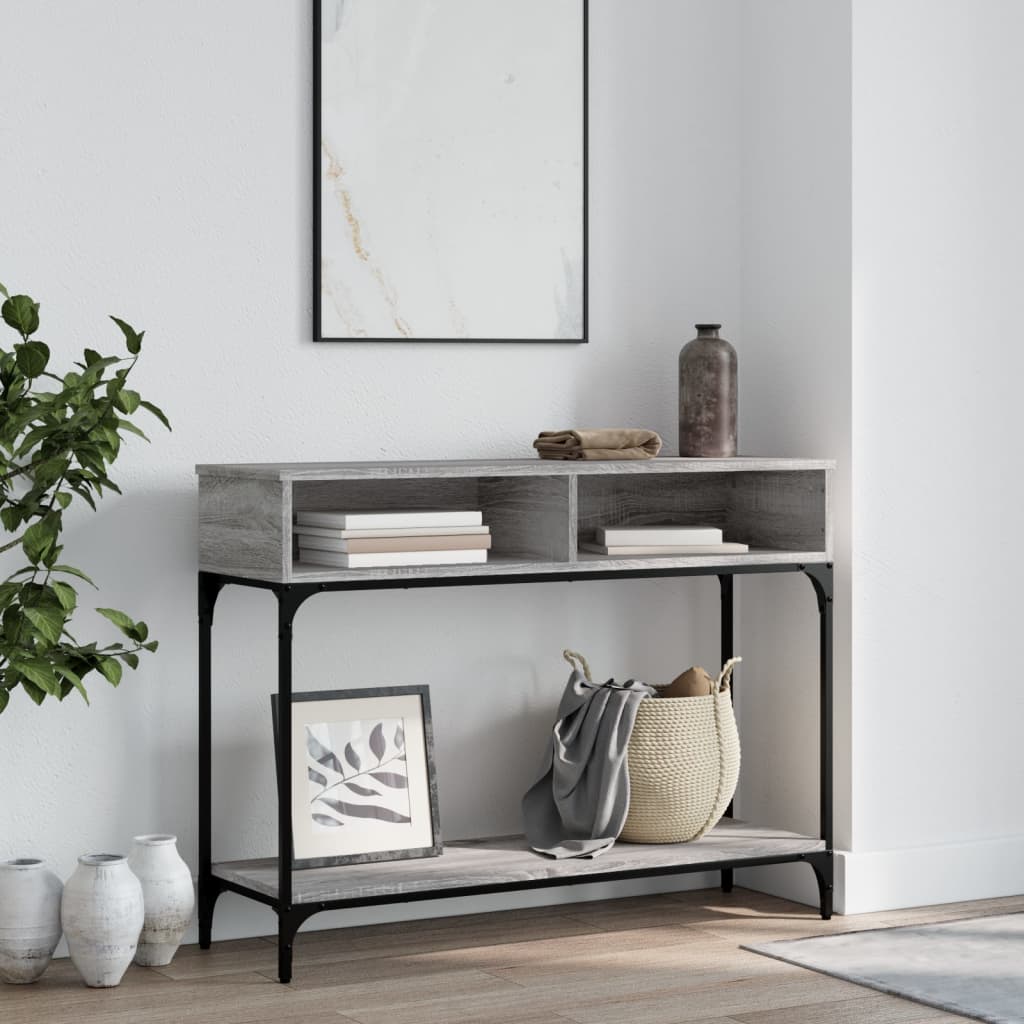 vidaXL Console Table Grey Sonoma 100x30.5x75 cm Engineered Wood 1