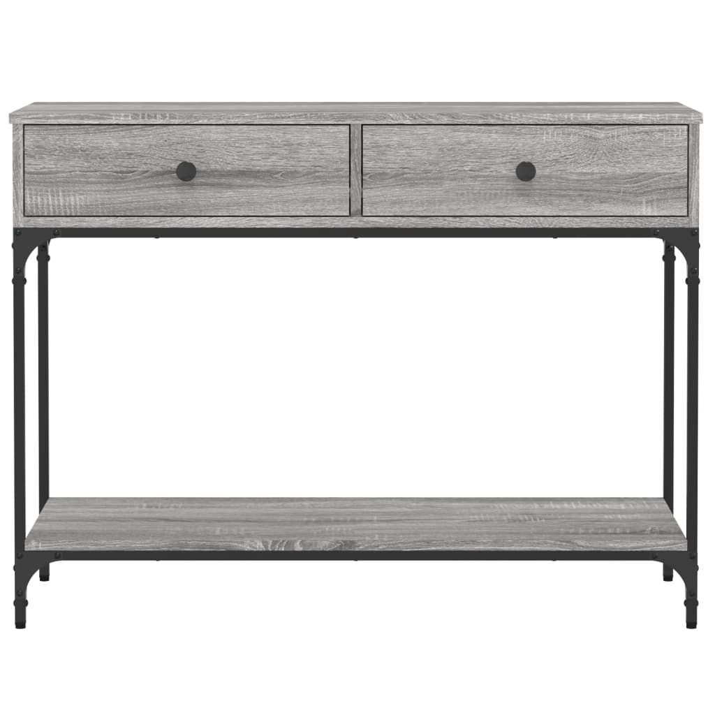 vidaXL Console Table Grey Sonoma 100x34,5x75 cm Engineered Wood 3