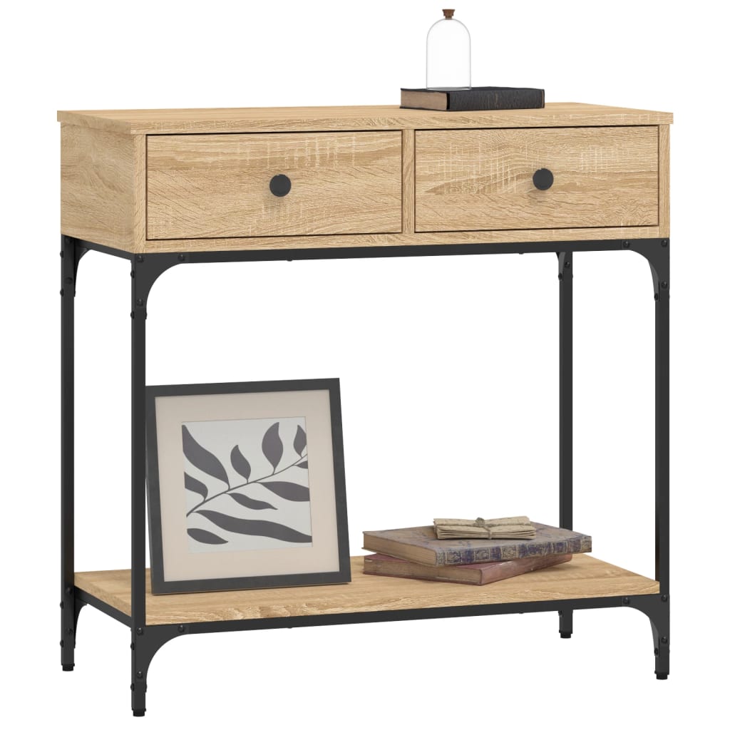 vidaXL Console Table Sonoma Oak 75x34,5x75 cm Engineered Wood 3