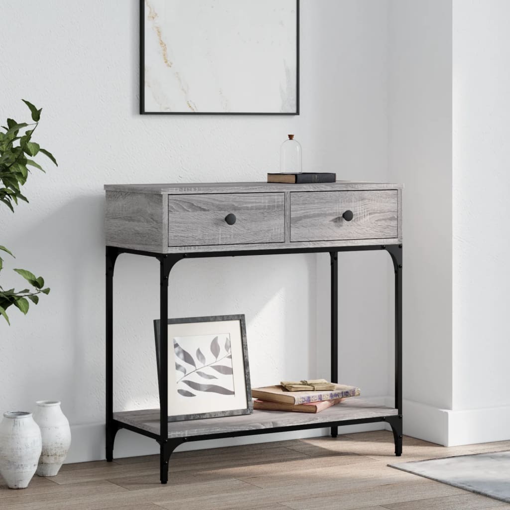 vidaXL Console Table Grey Sonoma 75x34,5x75 cm Engineered Wood 1