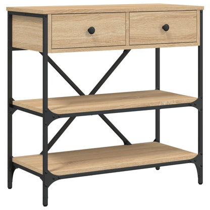 vidaXL Console Table Sonoma Oak 75x34.5x75 cm Engineered Wood 2