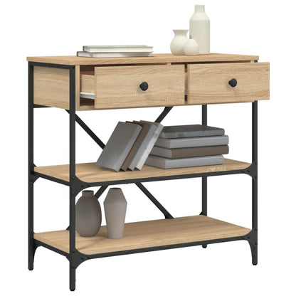vidaXL Console Table Sonoma Oak 75x34.5x75 cm Engineered Wood 4